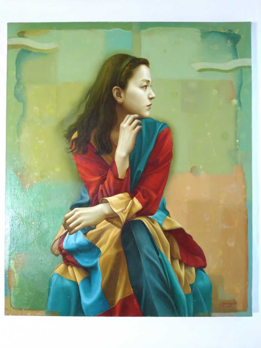 韓国作家 金守益 キム・スーイク 「家族」 F6 絵画 油彩画 油絵 原画 肉筆 韓国作家 金守益 キム・スーイク 「家族」 F6 絵画 油彩画 油絵