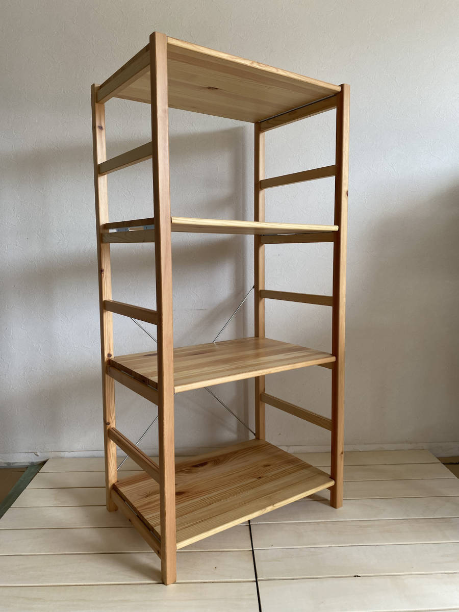 2個】 パイン材ユニットシェルフ 奥行25cm・58cm幅・高さ120cm