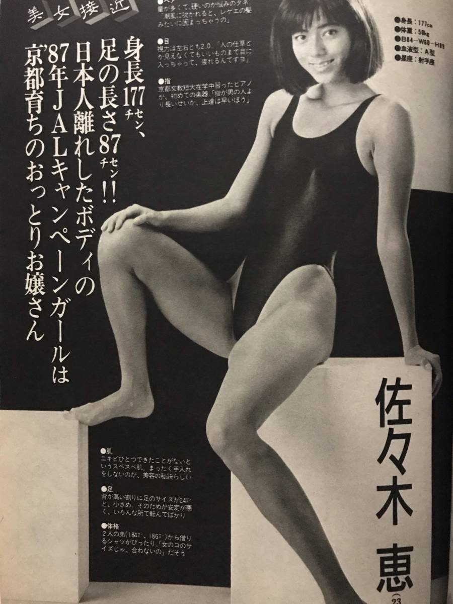 水着 写真 日本航空 佐々木恵 ノベルティ アイドル 飛行機 非売品 大判