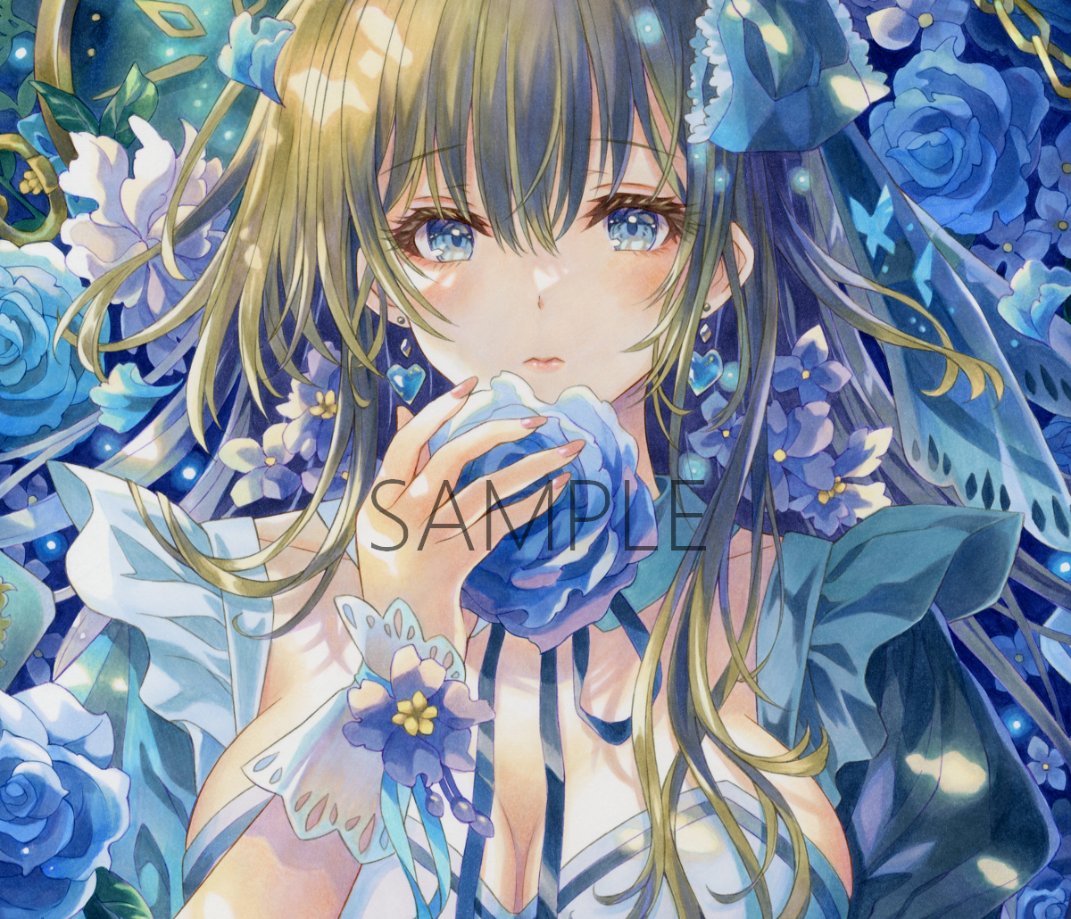 未使用】moco 手描きイラスト 「アリス」/オリジナル/少女/童話/美人画