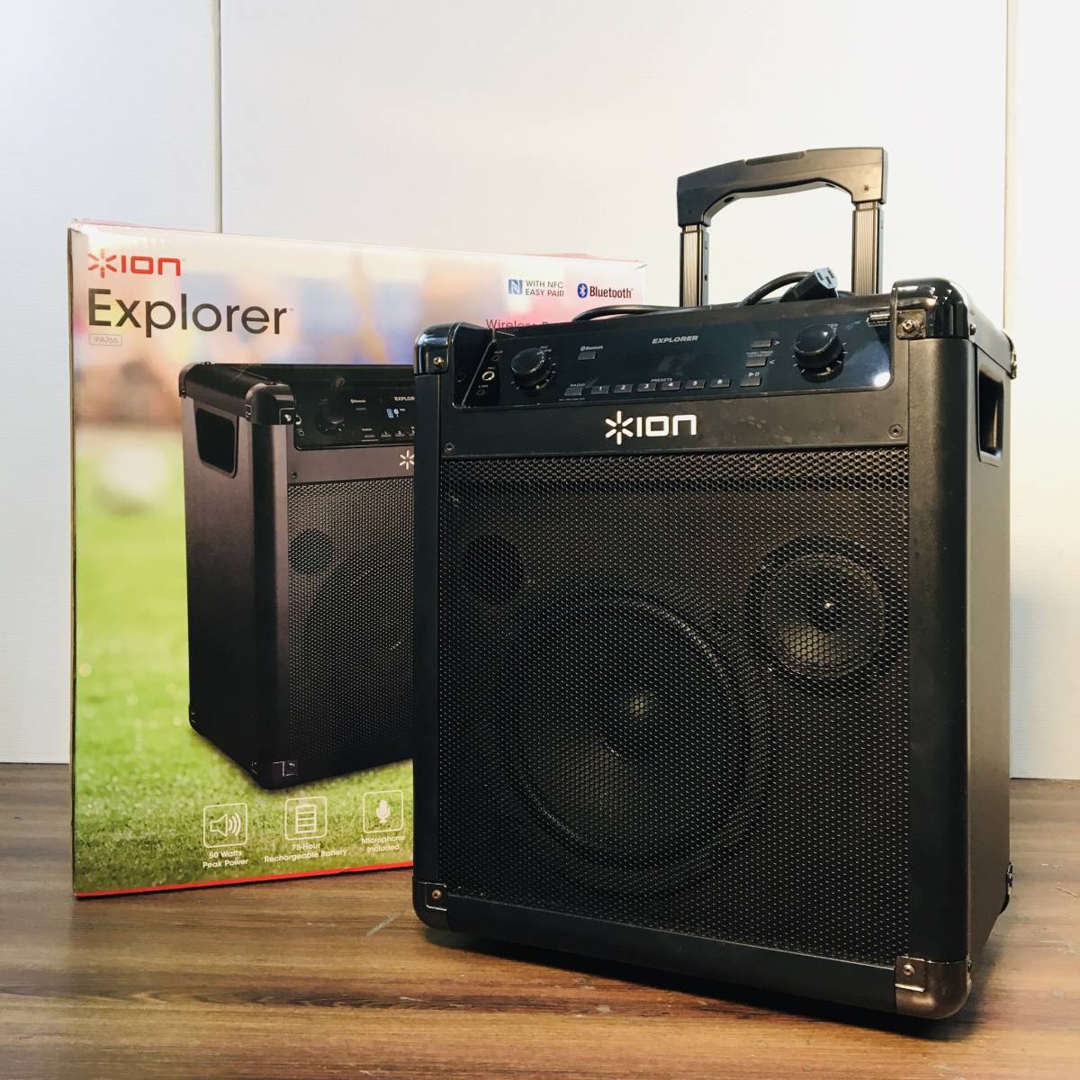 【やや傷や汚れあり】【動作品】 ION AUDIO Explorer iPA76S ポータブルPAスピーカー Bluetooth対応 箱付 2ウェイ 充電池内蔵ポータブルスピーカーシステム 北 【やや傷や汚れあり】【動作品】 ION AUDIO Explorer iPA76S ポータブルPAスピーカー Bluetooth対応 箱付 2ウェイ 充電池内蔵ポータブルスピーカーシステム 北