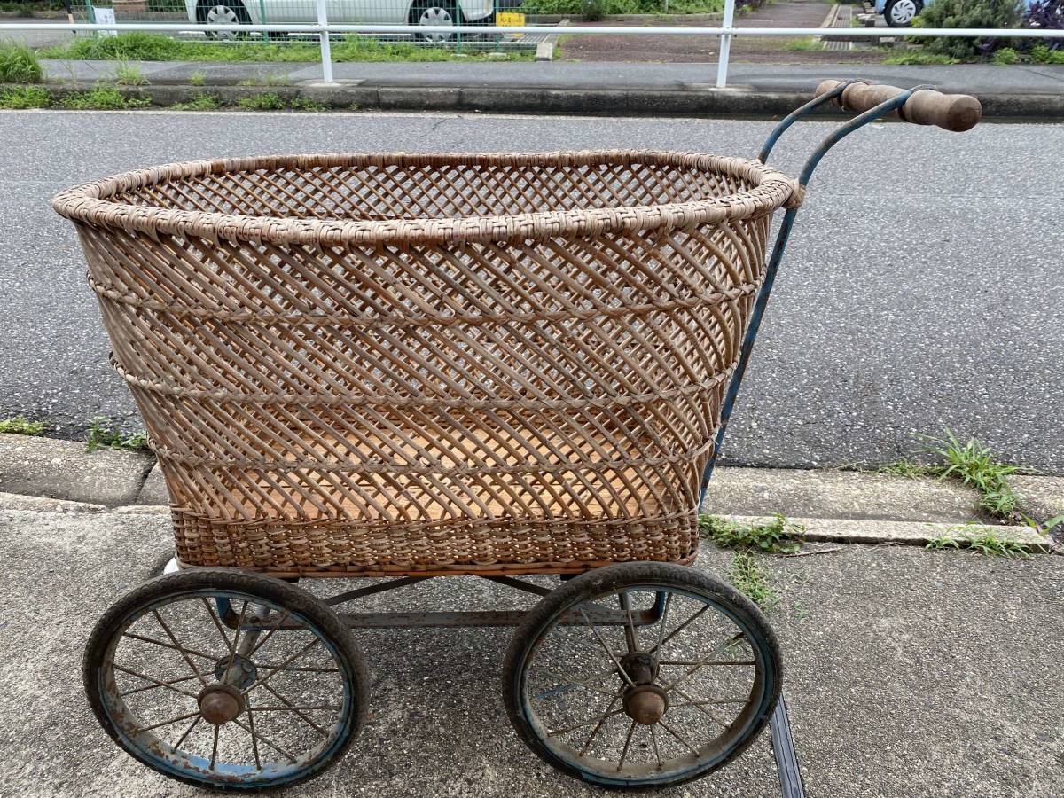 乳母車 籐 昭和レトロ ベビーカー