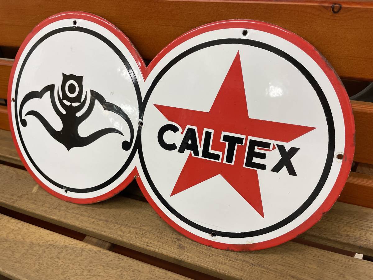 CALTEX ホーロー看板　レトロ　日本石油 Amazon.co.jp: ブリキ看板 日本石油 CALTEX レトロ プレート