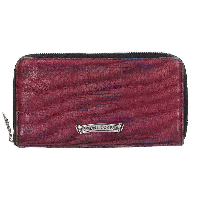 【やや傷や汚れあり】クロムハーツ Chrome Hearts REC F ZIP NOVELTY 3クロスラウンドジップノベルティレザー