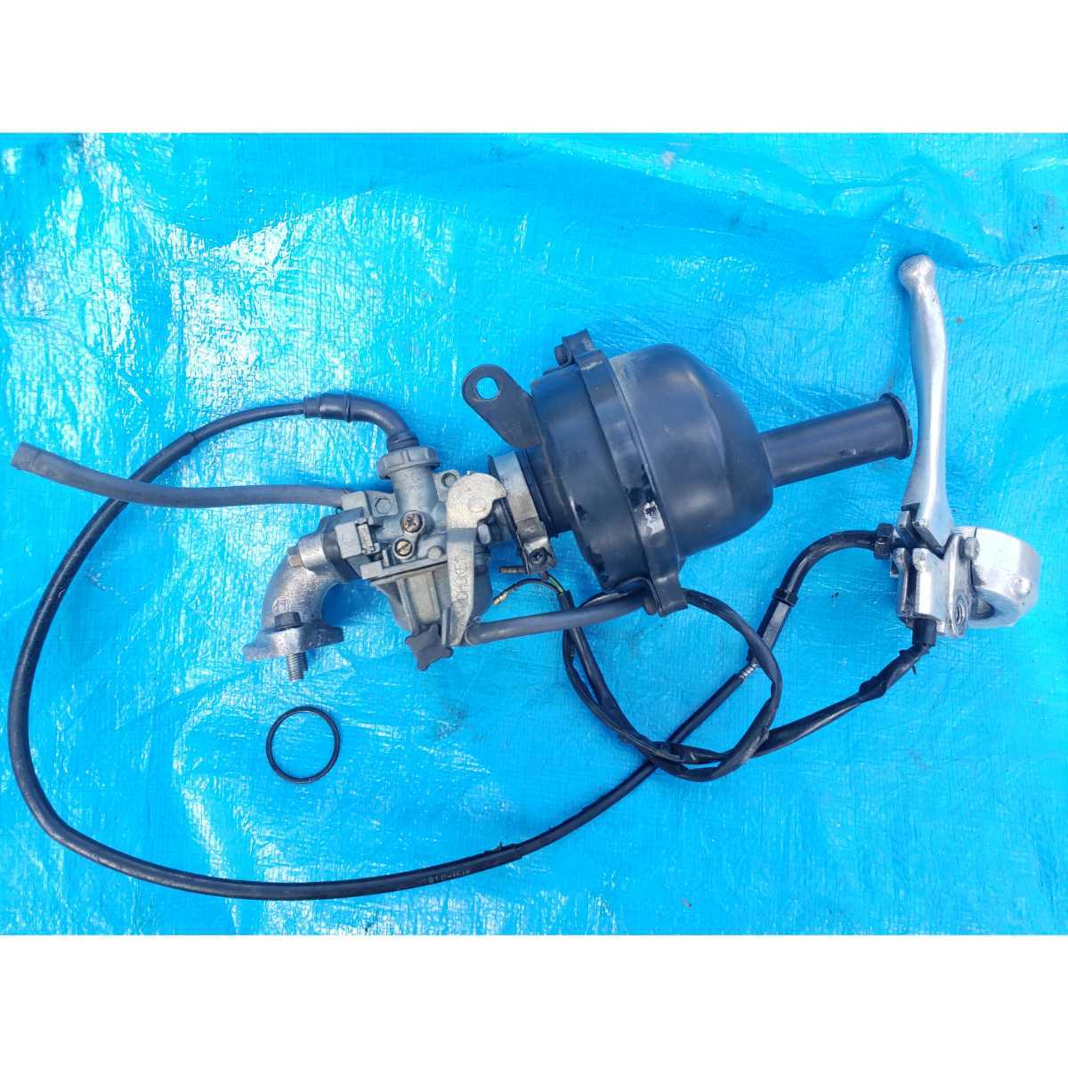 【傷や汚れあり】Z50Jモンキー12V純正ケイヒンノーマルキャブレター&エアークリーナー&アクセルホルダーワイヤーセット！検索エンジンAB27