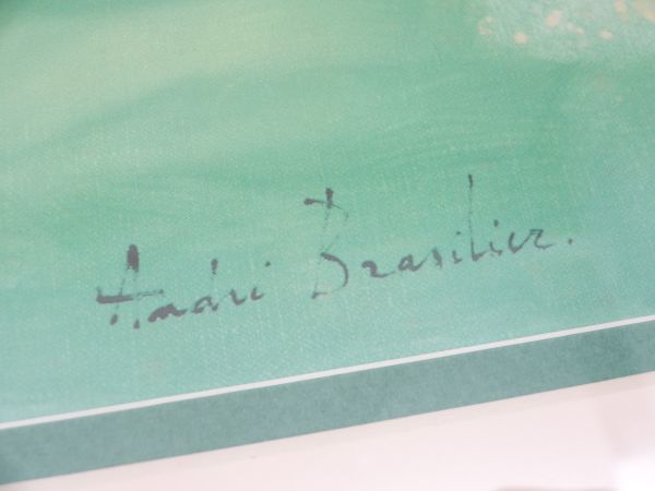 真作】【WISH】アンドレ・ブラジリエ Andre Brasilier「珊瑚色の