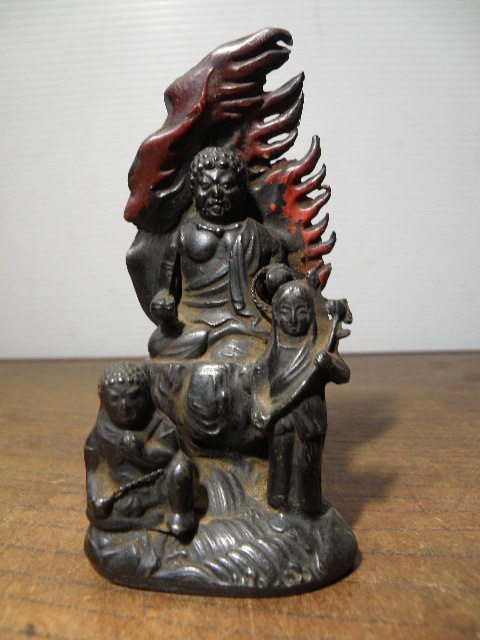 不動 明王 置物 木製仏像 不動明王 祈る厄除 極上品 仏教 置物 供養品 仏像