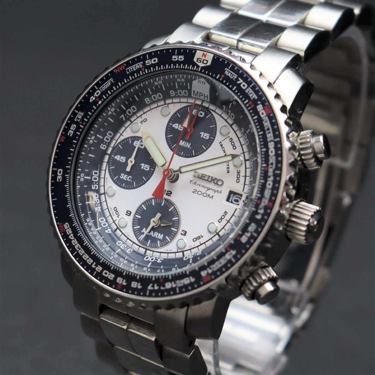 セイコー パイロット アラーム クロノグラフ 200m防水 楽天市場】【逆輸入SEIKO CHRONOGRAPH】セイコー パイロット
