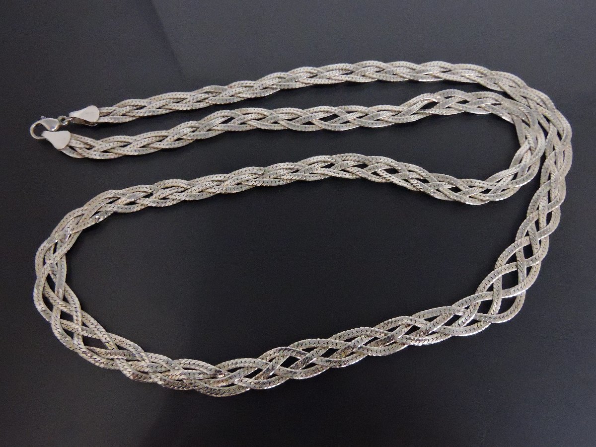 メキシカンジュエリー シルバー925 plate 編み込み チェーン ネックレス メキシカンジュエリー シルバー925 plate 編み込み チェーン