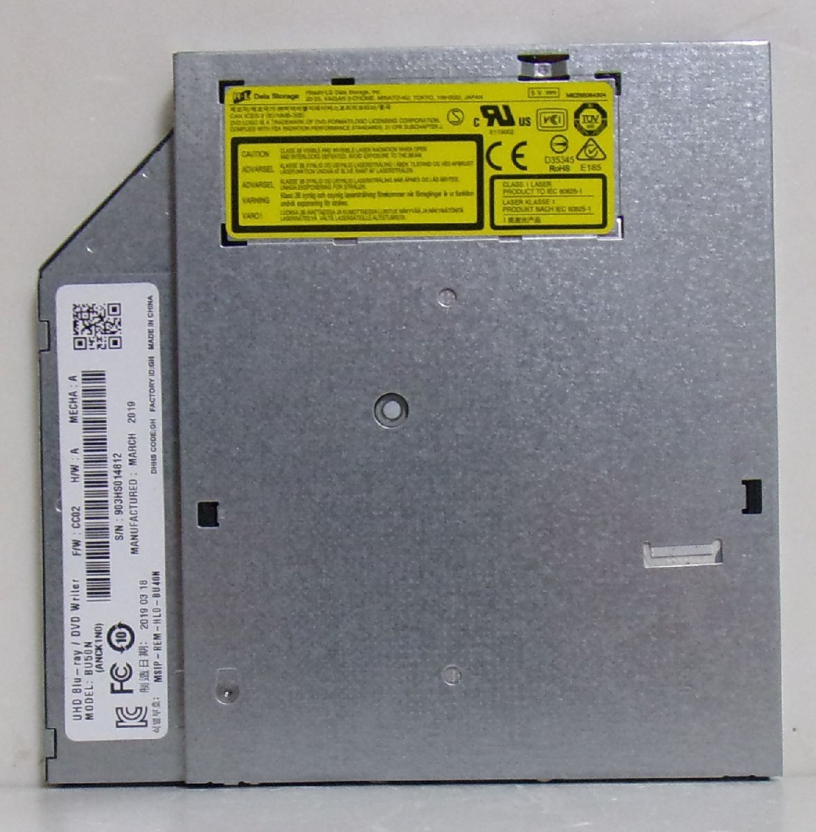 【目立った傷や汚れなし】H・L Data Storage製 ウルトラスリムBDREドライブ BU50N(BU40N) 再生動作確認 クリック