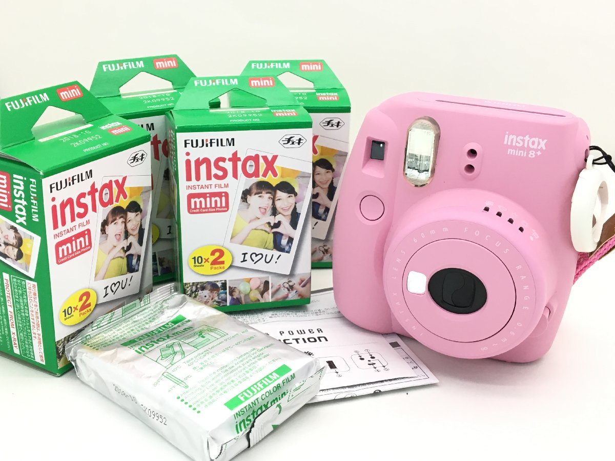 【やや傷や汚れあり】FUJIFILM instax mini8＋/INSTAX LENS 60mm FOCUS RANGE 0.6m～∞