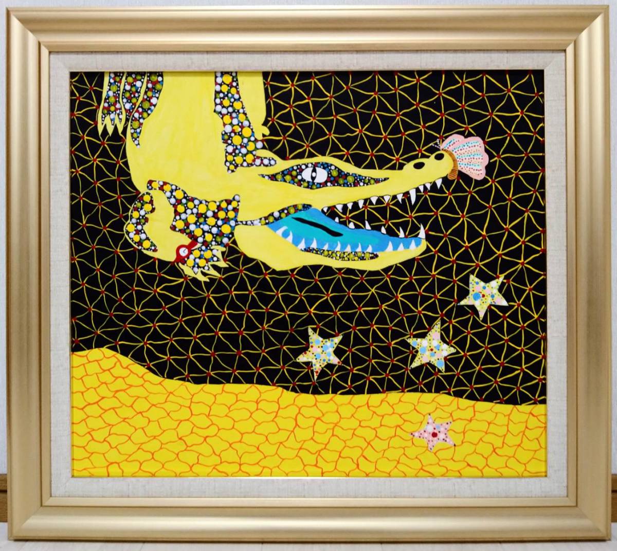 c196 油絵 吉原修 魚 ベラ 絵画 手描き