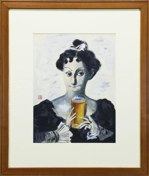和田三造 木版画「麦酒妃」 和田三造 木版画「麦酒妃(ばくしゅ