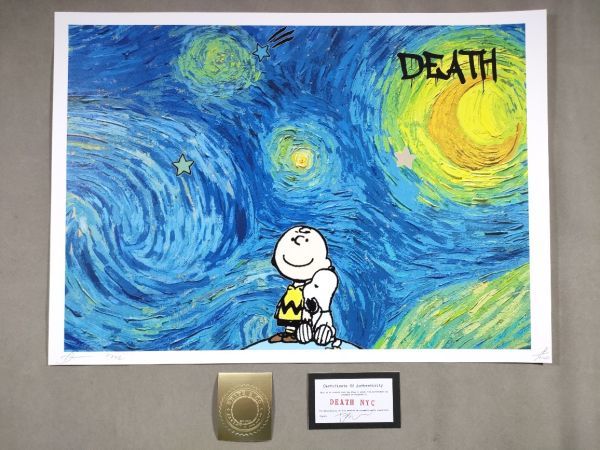DEATH NYC DB105 ポスター スヌーピー ピーナッツ ゴッホ 星月夜 DEATH NYC DB105 ポスター スヌーピー ピーナッツ ゴッホ 星月夜