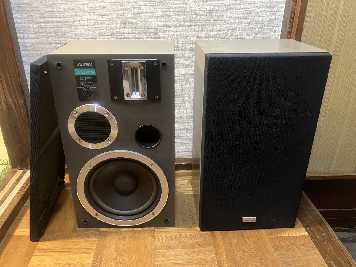 Aurex S-320.ウェイスピーカーペア、当時定価1本29800円でした。 やや傷や汚れあり】Aurex◇◇3Way スピーカー ペア MODEL SS-V7W◇◇8Ω