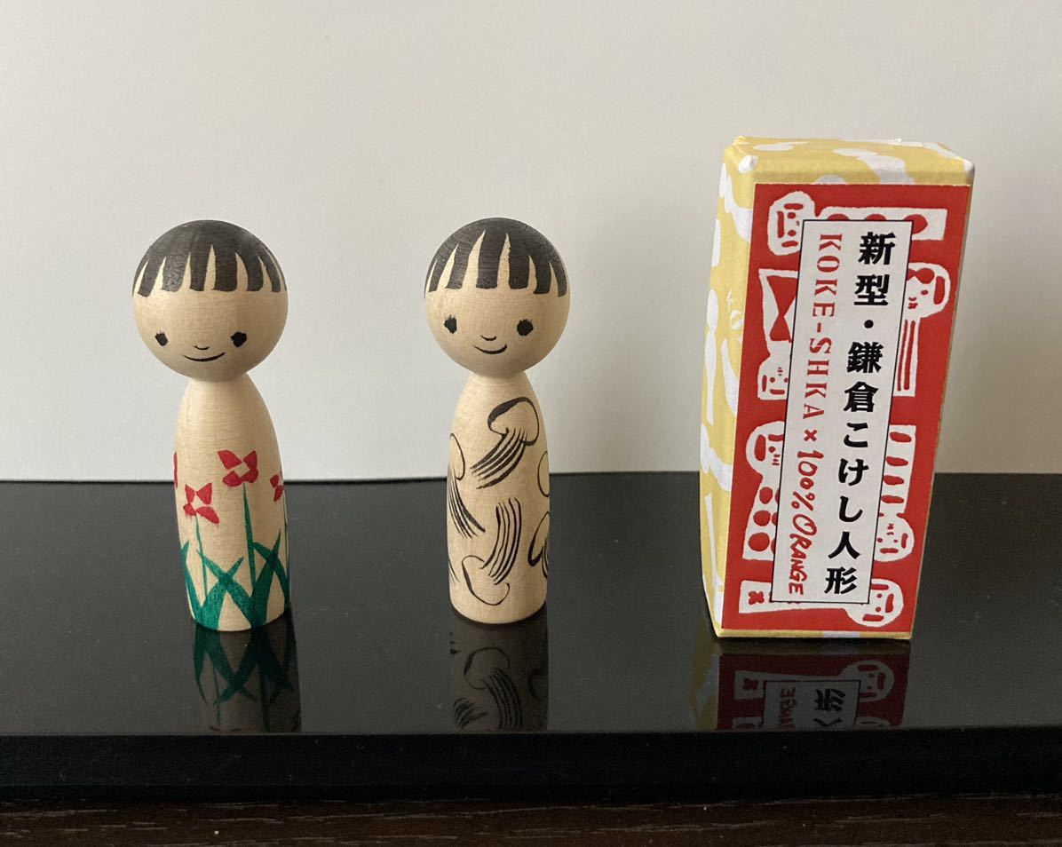 100%ORANGE 個展 コケーシカ 鎌倉 こけし 箱付 及川賢治 手描き 100%ORANGE 個展 コケーシカ 鎌倉 こけし 箱付 及川賢治 手描き
