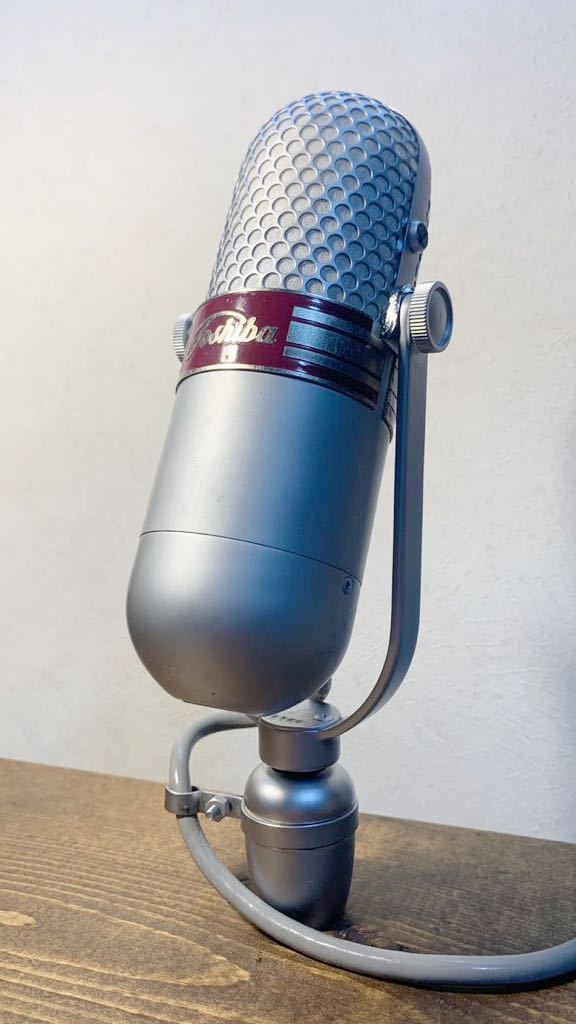 NHK ロゴマイクロフォン 東芝製レトロデザイン 動作品 昭和レトロ NHK ロゴマーク 東芝 ベロシティマイク マイクロホン