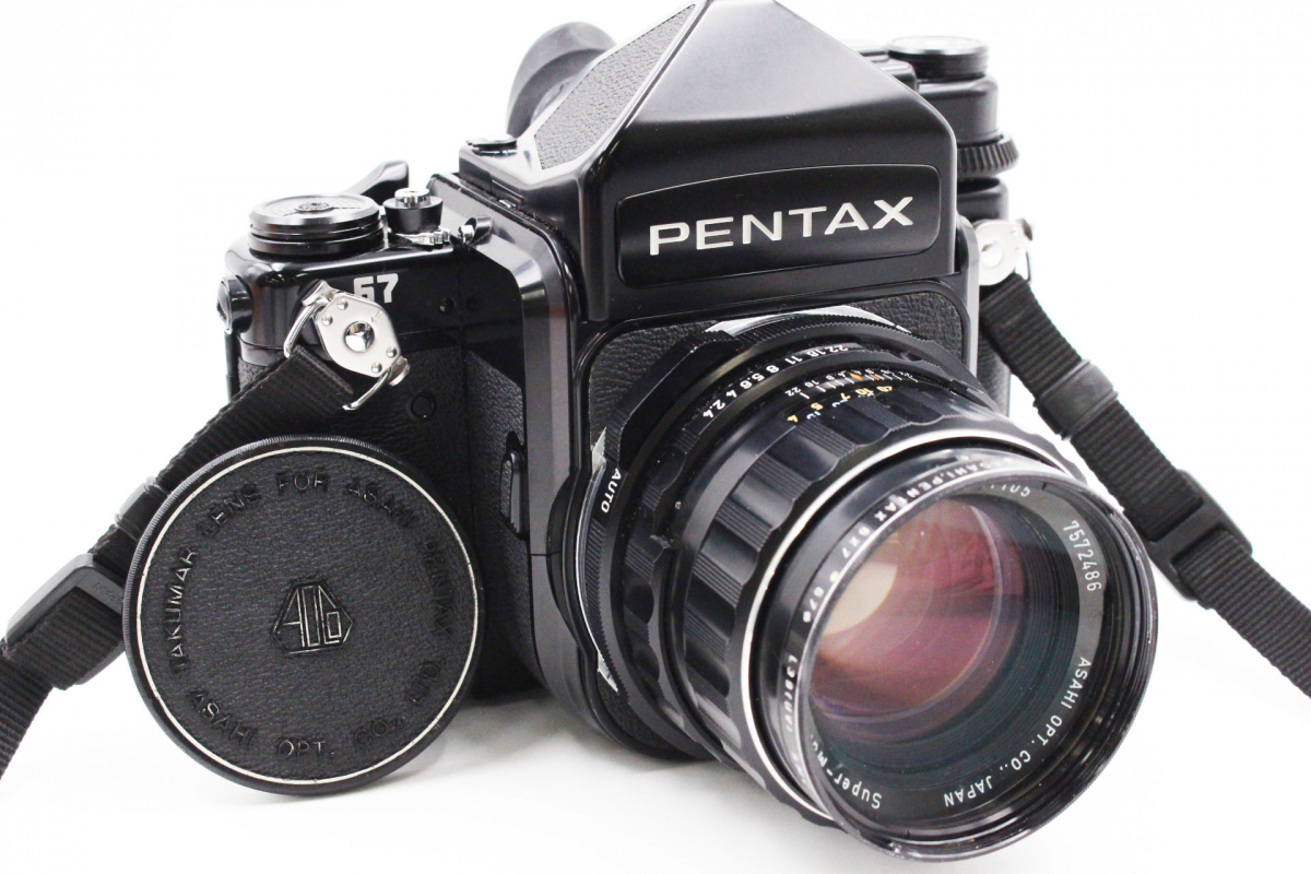 【やや傷や汚れあり】【行董】 PENTAX ペンタックス 67 中判フィルムカメラ ボディ レンズ付き TTLプリズムファインダー 現状渡し