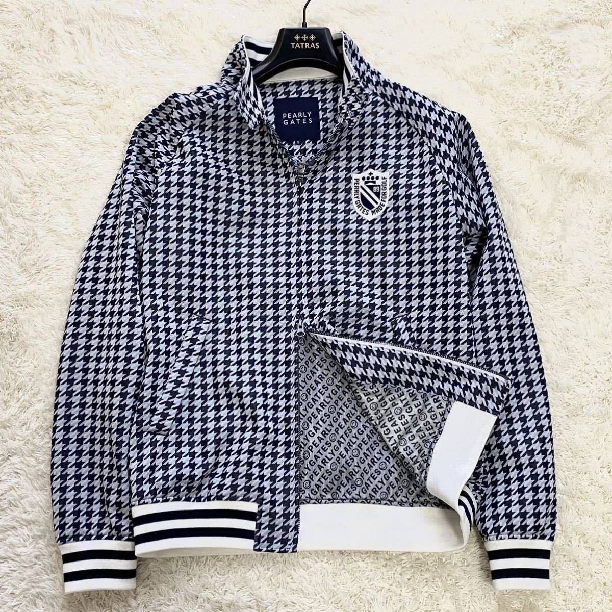 PEARLY GATES パーリーゲイツ 千鳥柄 ブルゾン PGG】【直営店舗&公式オンライン限定】Nyストレッチラチネコンビ