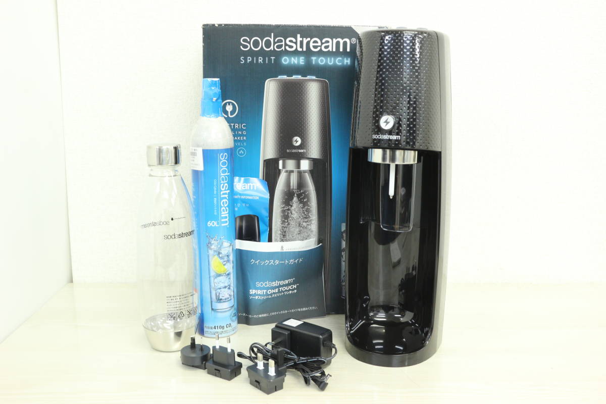 【傷や汚れあり】SODASTREAM ソーダストリーム スピリット ワンタッチ ブラック SOT001 炭酸水メーカー 1H414S2の