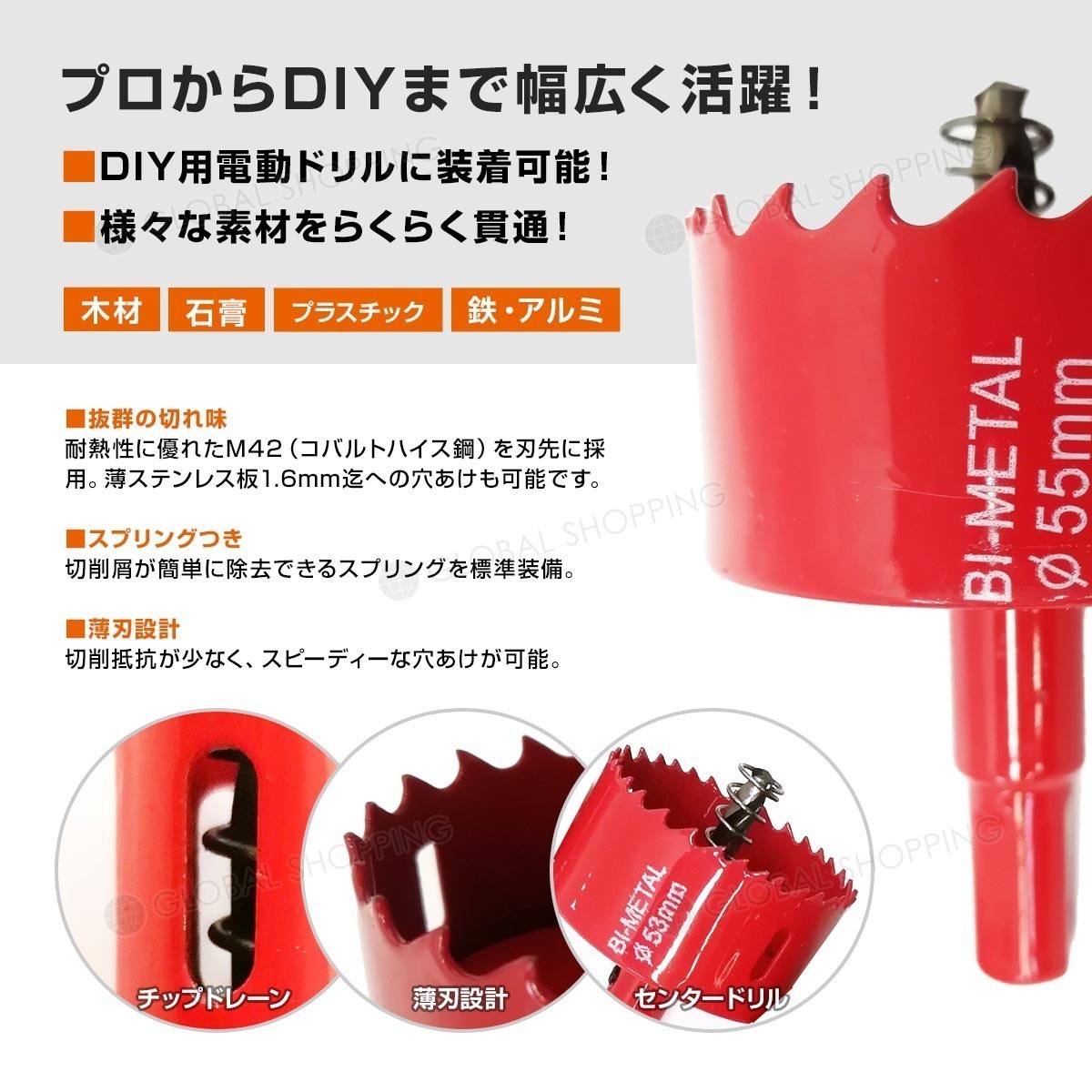 ホールソー 黒っぽかっ バイメタル 穴あけ ドリルビット 切削直径25mm
