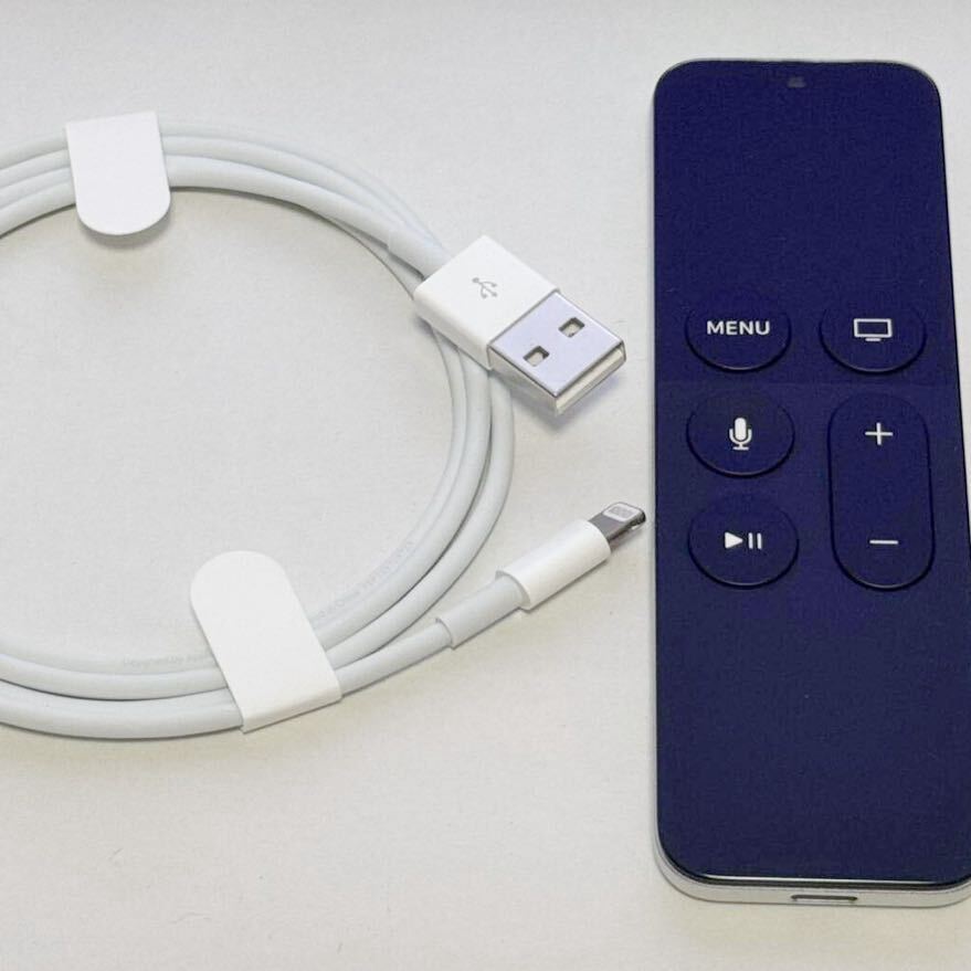 【目立った傷や汚れなし】【動作良好】 Siri Remote AppleTV リモコン USBケーブル Lightning Apple
