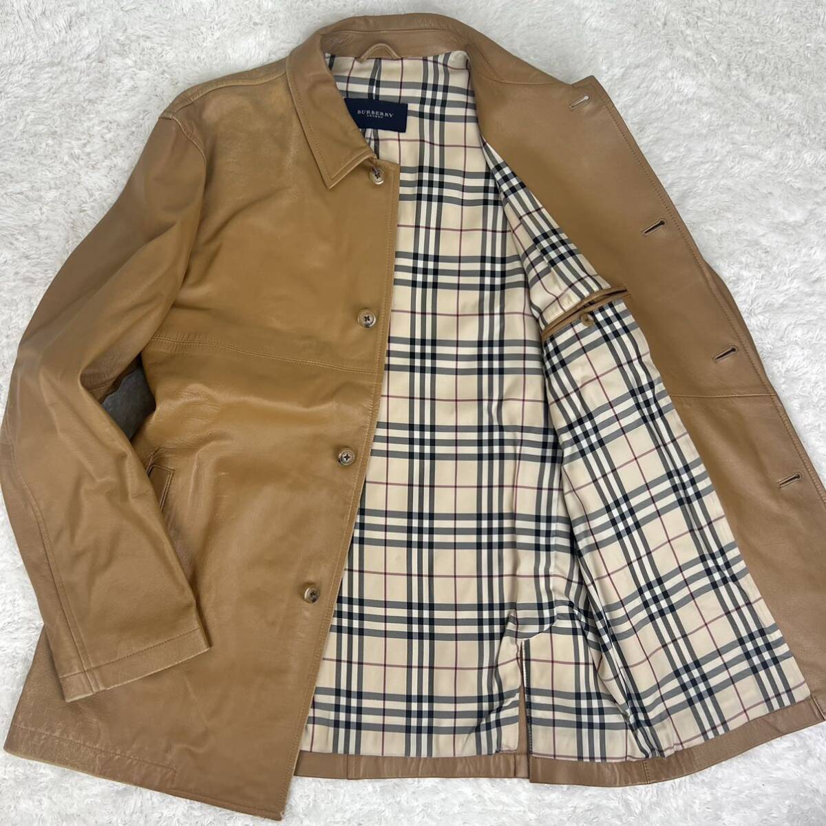 Burberry バーバリー アンゴラ ロングコート ヘリンボーン L〜XL