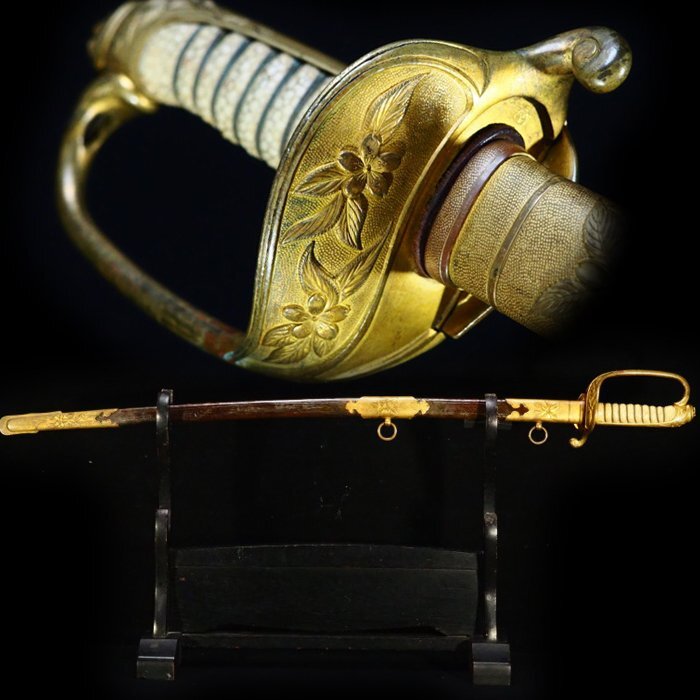 【目立った傷や汚れなし】【治】時代刀装具 指揮刀☆全長81.5cm 登録不要(検索:指揮刀 旧日本軍 陸軍 海軍 模造刀 サーベル 日本刀 鞘 ...