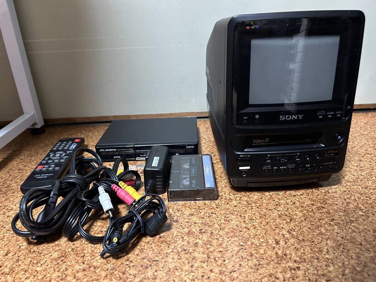 【やや傷や汚れあり】希少品SONY TRINITRON トリニトロン Video 8 COMBO EVDT2 8ミリビデオデッキ 90年製