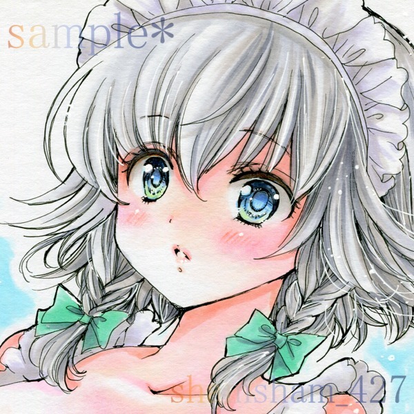 未使用】同人手描きイラスト☆東方Project☆十六夜咲夜＜水着＞☆中