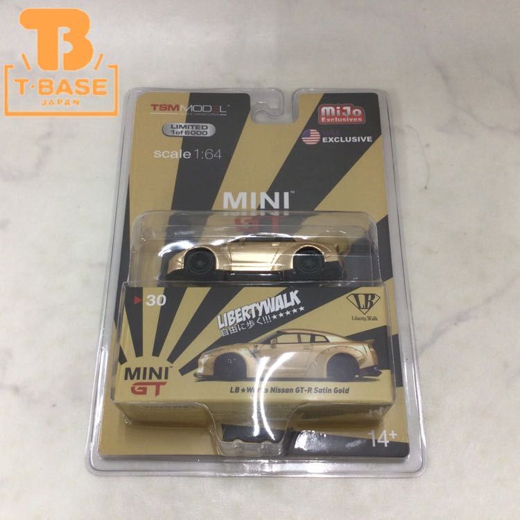 【やや傷や汚れあり】1円〜 TSM MODEL 1/64 日産 MINI GT-R R35 Satin Gold LIBERTY WALK ...