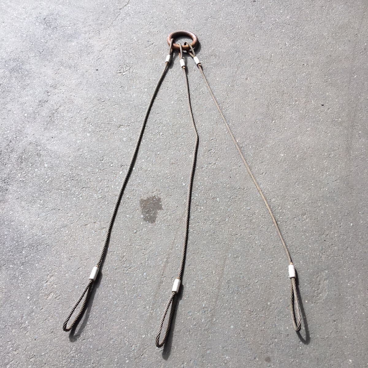 ◆ JIS12mm(4分）×2M 4本キトーフック付 玉掛ワイヤーロープ!　””３万円以上送料無料”” 12MM x 2M キトー金物付JIS ロック止ワイヤ HJJ シングルフック・大型