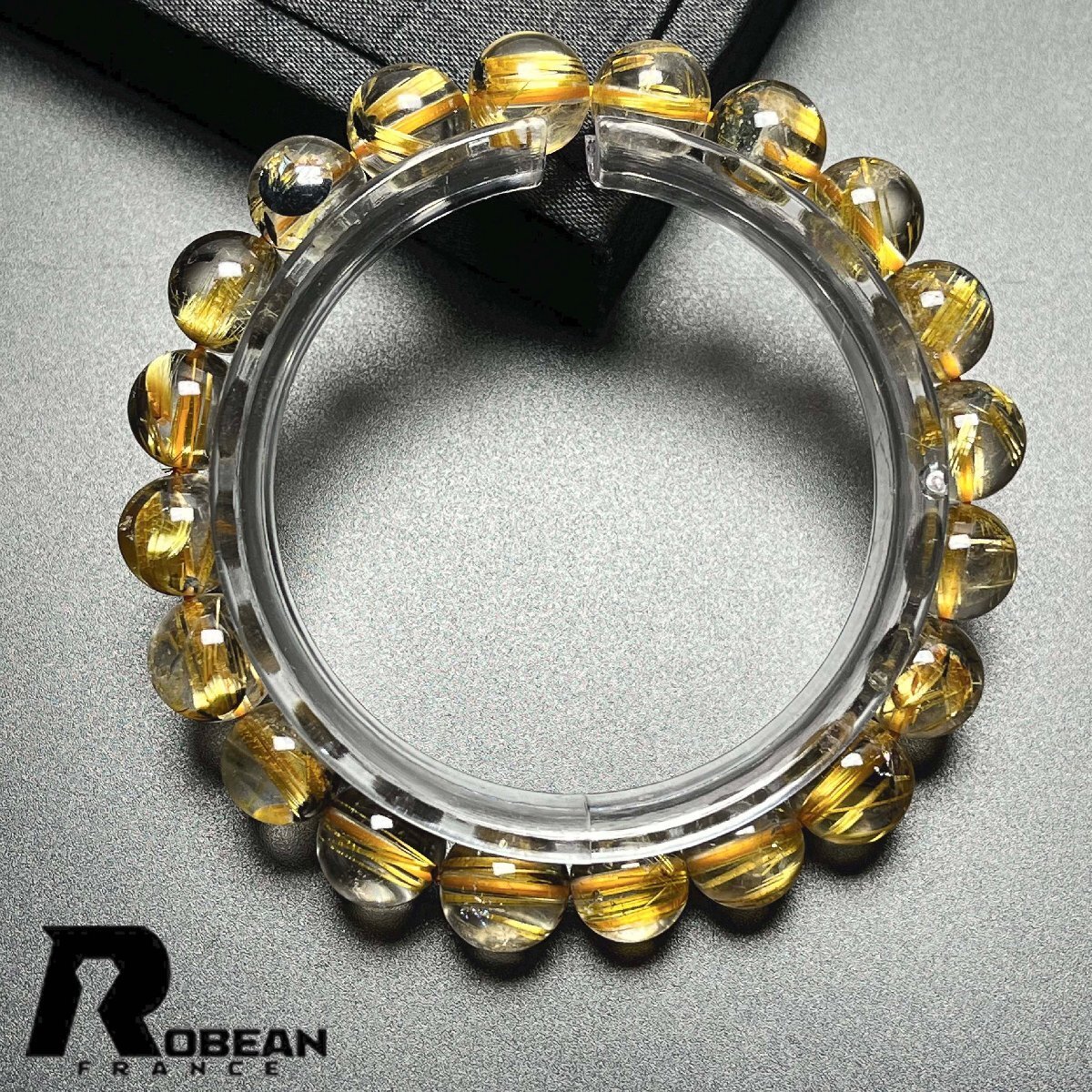 在庫切れ 上級EU製 定価9万円☆ROBEAN・太陽花タイチンルチルバングル 