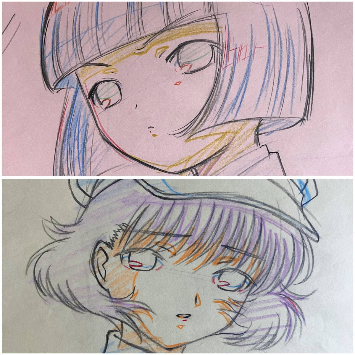 やや傷や汚れあり】ちょびっツ 直筆 原画 5枚セット ／セル画