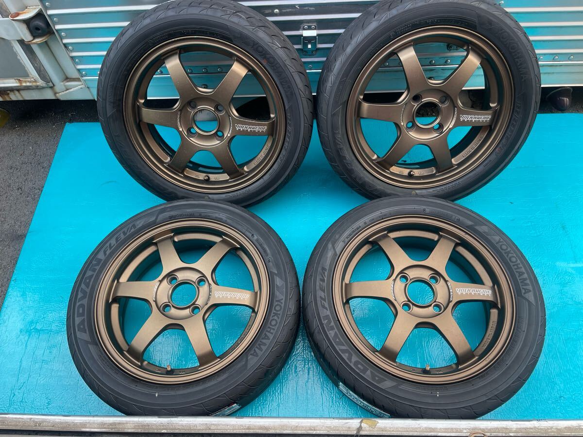 TE37 15インチ6.5J PCD100 4穴　4本タイヤセット Yahoo!オークション - 希少 RAYS TE37 15インチ 6.5J+35 PCD100