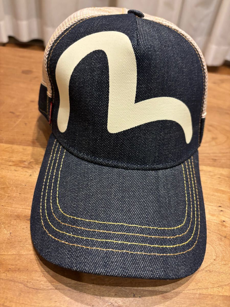 エヴィス キャップ EVISU デニム カモ メッシュキャップ EVISU エヴィス キャップ CAP デニム カモメ ポケット 限定生産