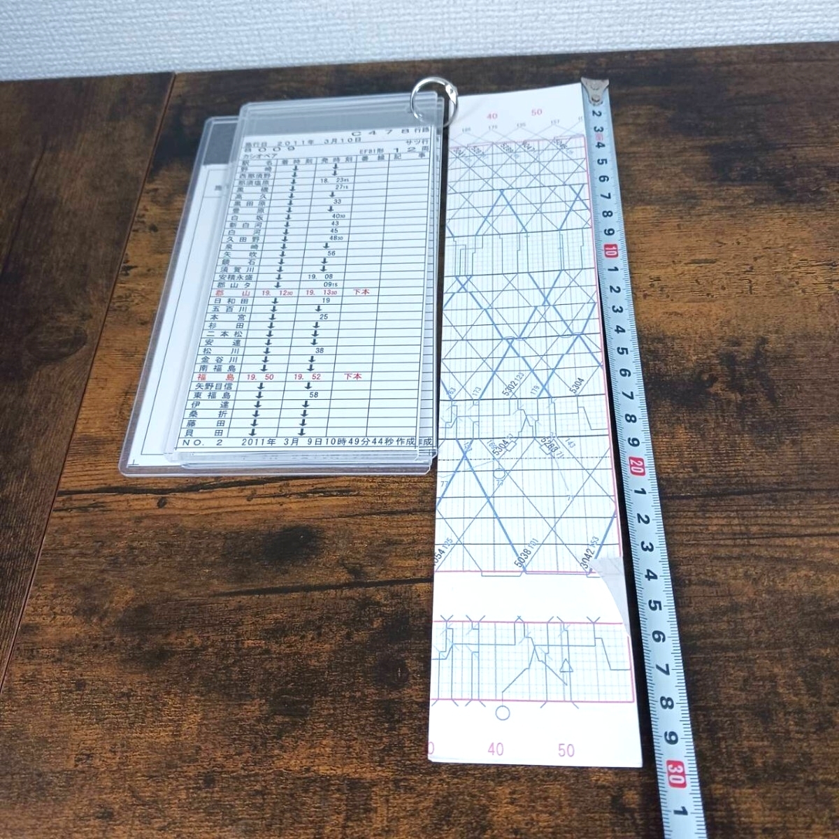 《1円～》2種類 寝台特急 カシオペア 車掌スタフ TX ダイヤグラム 鉄道 電車 希少 鉄道 関連品 希少 CASIOPEA 時刻表の1番目の画像