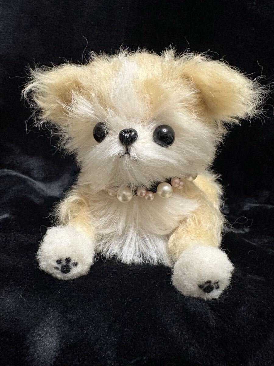 新品】羊毛フェルト ハンドメイド ロングコートチワワ 犬 ホワイト