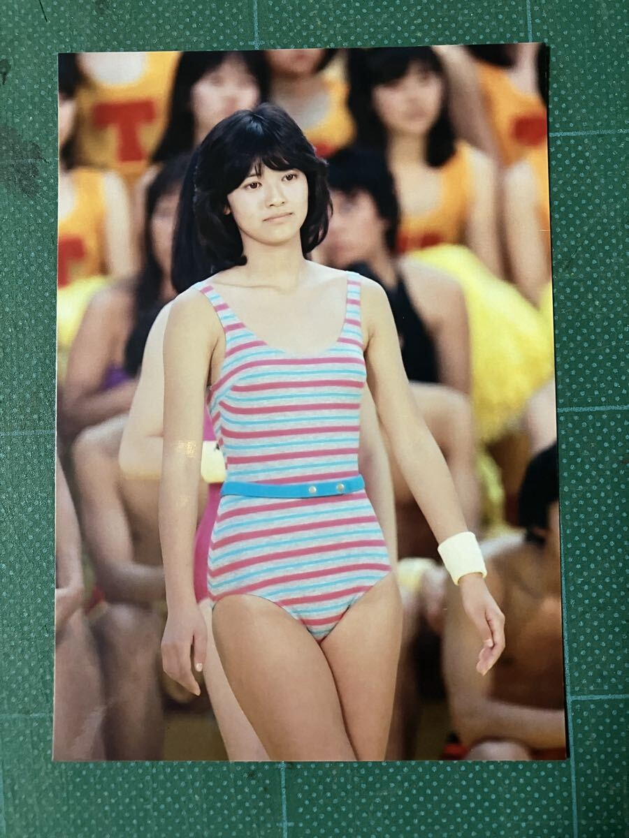 目立った傷や汚れなし】【レア】石川秀美 写真 水着ボーダー