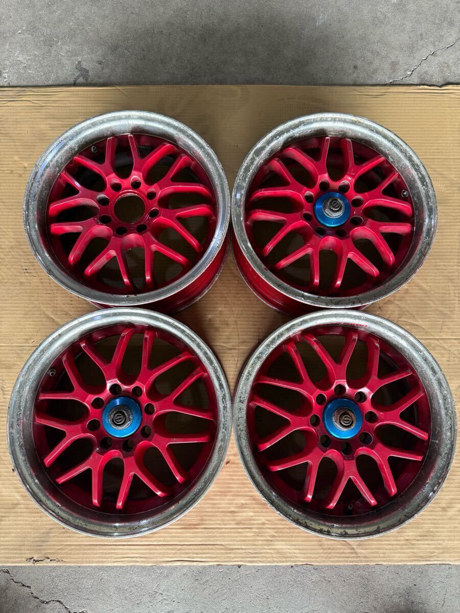 CRIMSON RACING SPARCO 17インチ 8Jと9J 4穴5穴 pcd114.3 ホワイト 4本