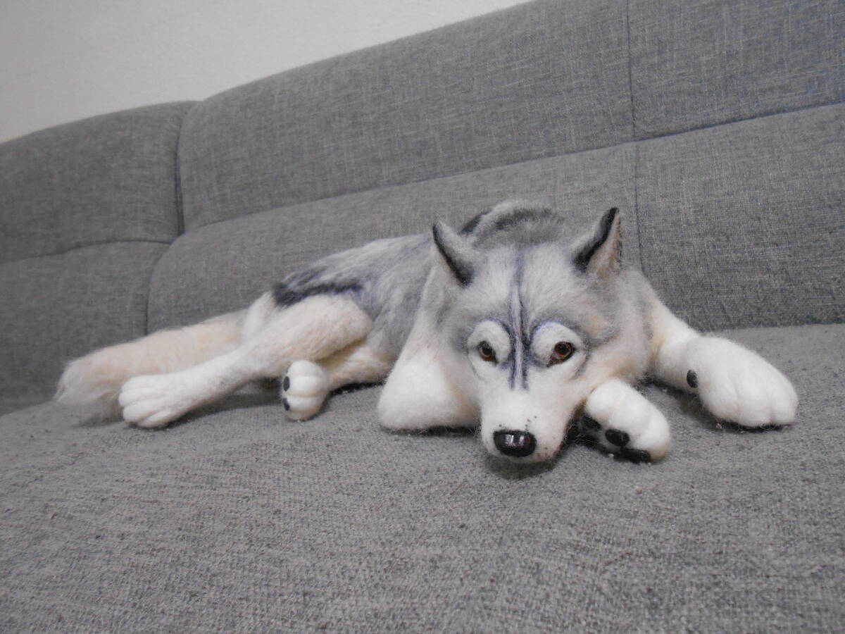 新品】羊毛フェルト 犬 シベリアンハスキー 子犬 の落札情報詳細