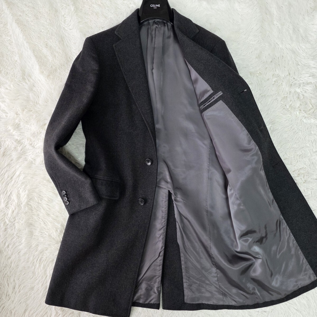 やや傷や汚れあり】実寸XL位/カシミヤブレンド ○SOVEREIGN チェスター 