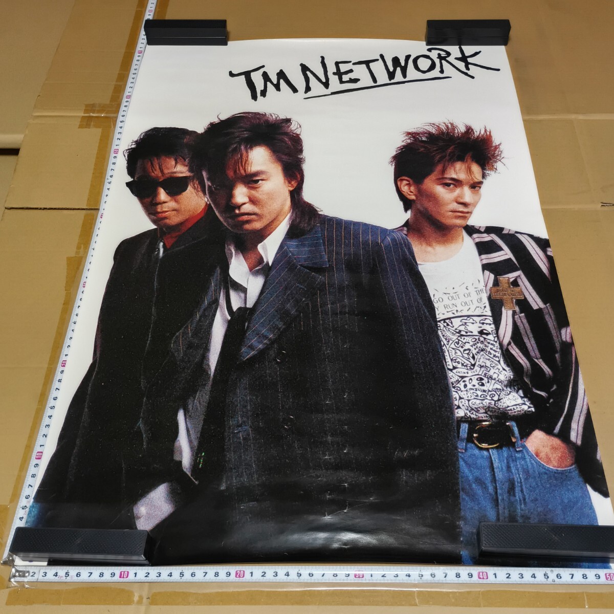 ①TMN EXPO 発売告知B2サイズポスター TM NETWORK 小室哲哉 宇都宮隆