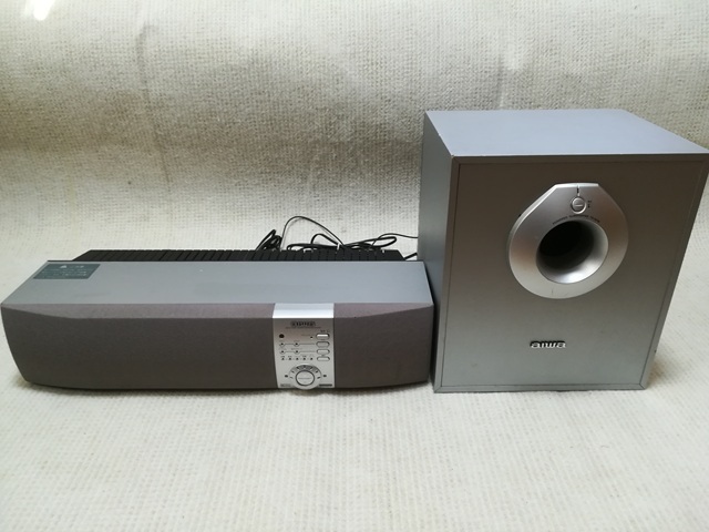 希少　AIWA スピーカー SC-B10 AIWA SC-B10 アクティブスピーカー 動作品 エッジ破れ無し！ RCAコード