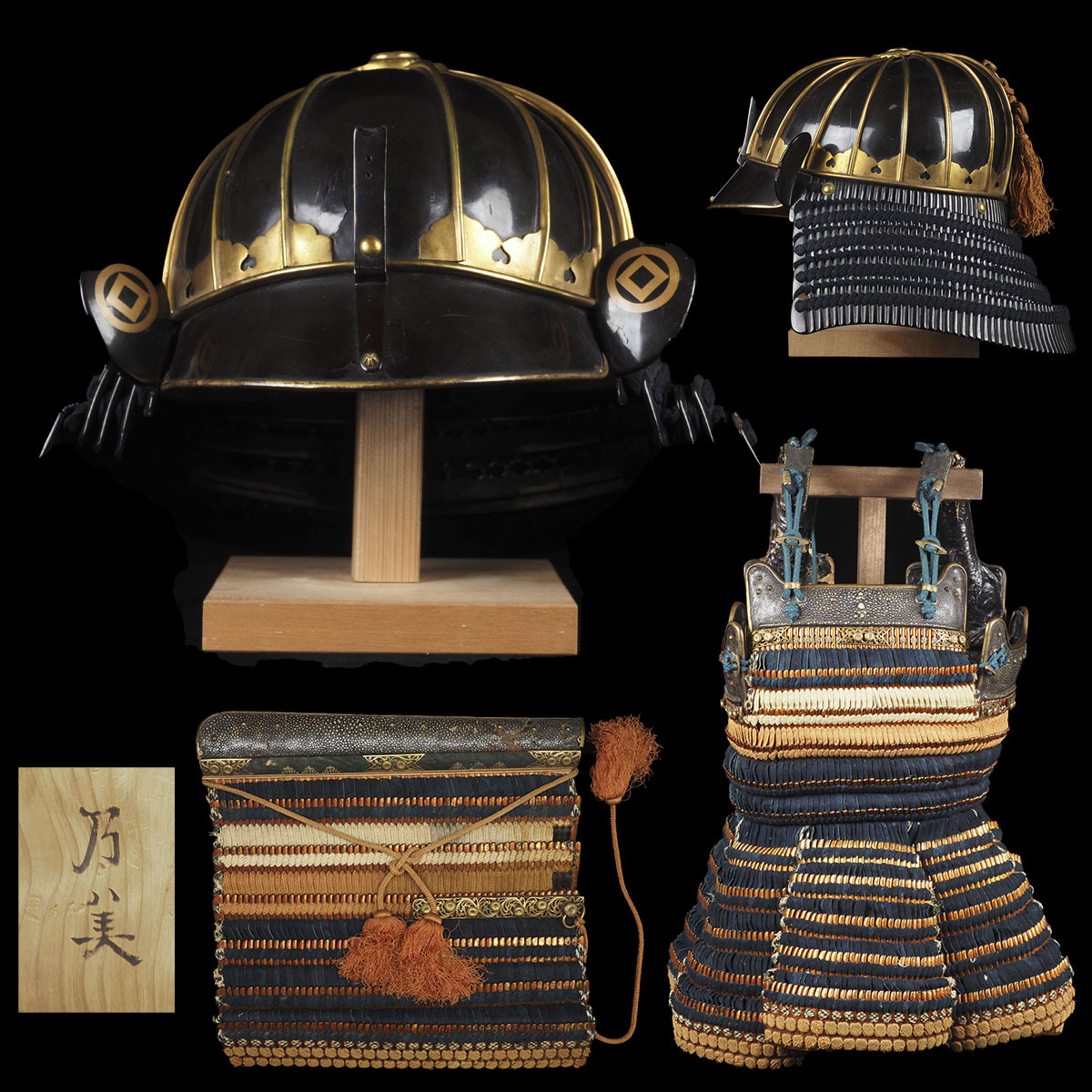 時代武具 刀装具 拵え 縁頭 縁 江戸時代 蜻蛉図 トンボ 本歌 金赤銅