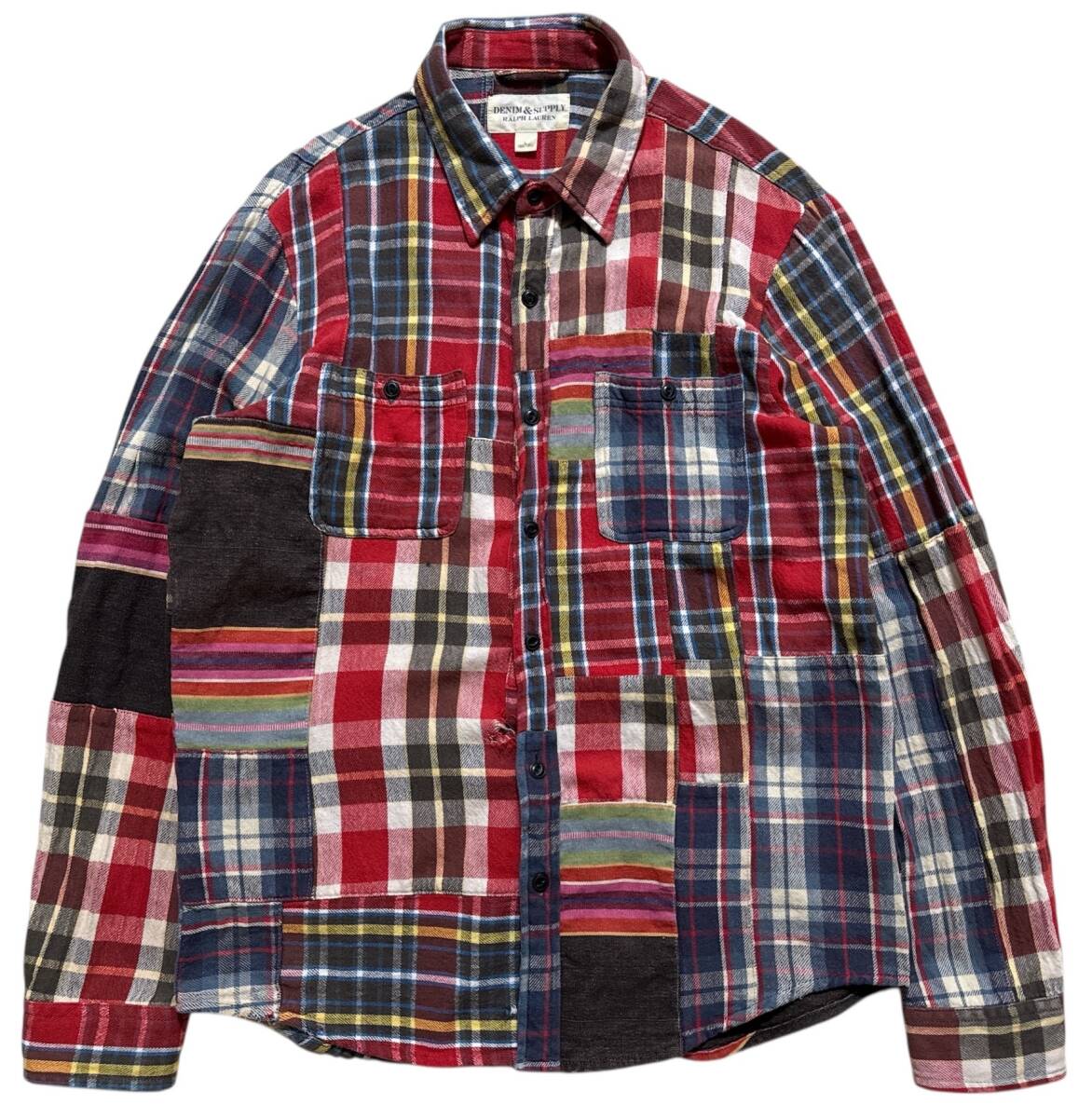 即決 [W34]DENIM&SUPPLY スリム 刺し子 パッチワーク リペア ダメージ