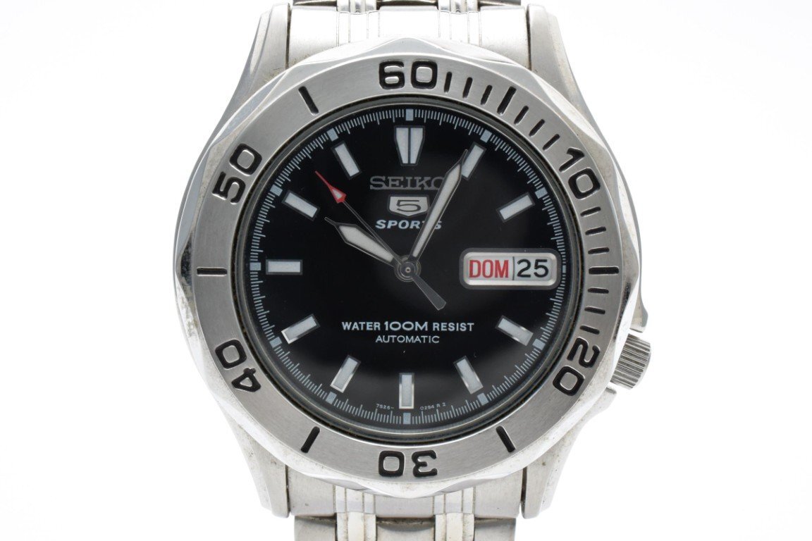 SEIKO 5 セイコーファイブ 7S26-01V0 自動巻き 稼働品 白文字盤