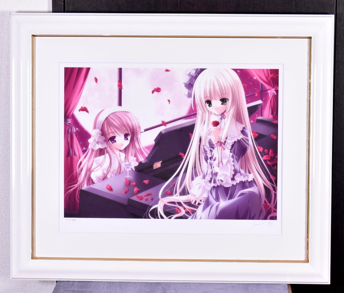 新品】てぃんくる先生・瑞桜ちゃん・額装済み・複製サイン入り・色紙の 