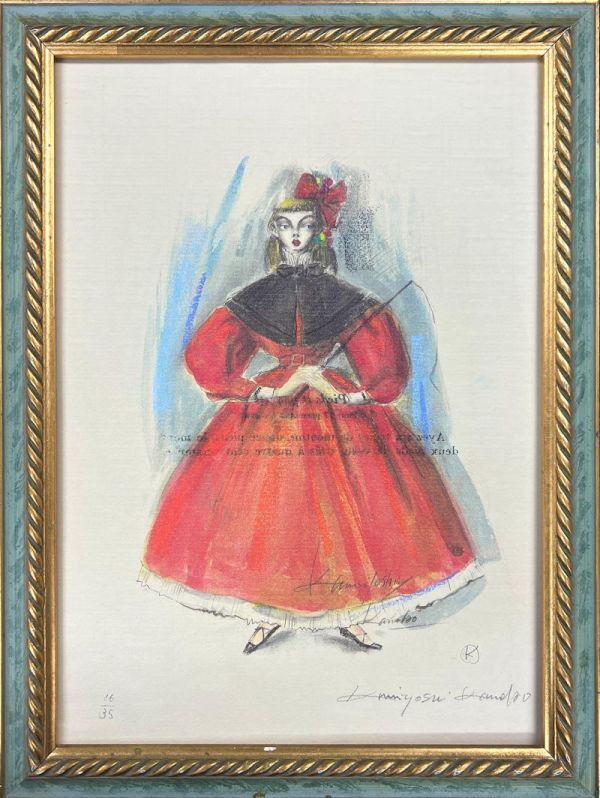 fu】真作保証 馬越陽子 油彩画12号「花の中の会話」日本芸術院会員