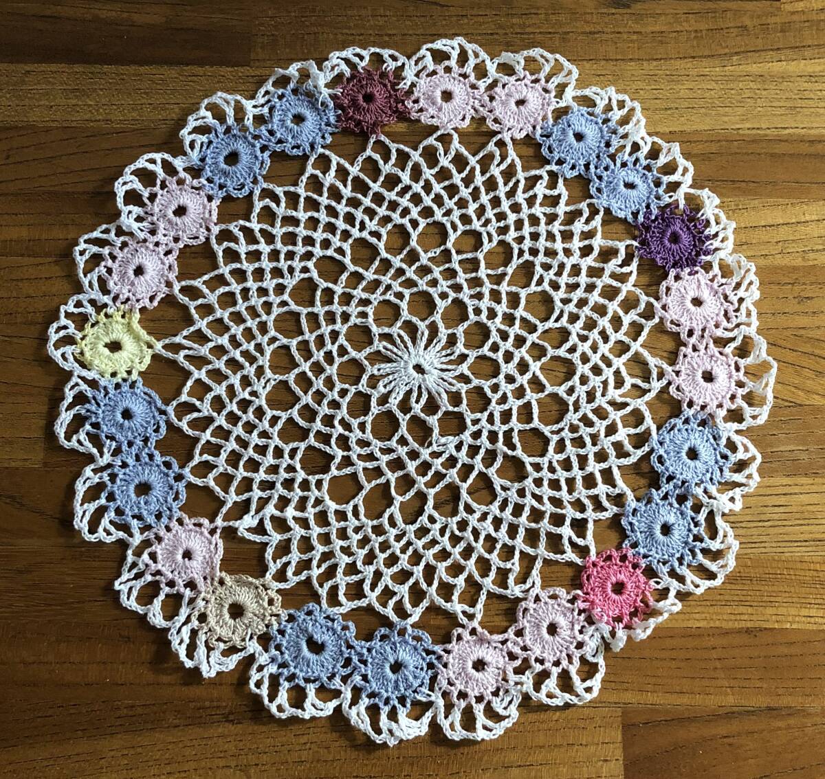 新品】ハンドメイド レース編み モチーフ あじさい 花 紫陽花 アジサイ